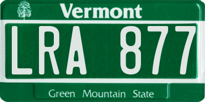 VT license plate LRA877