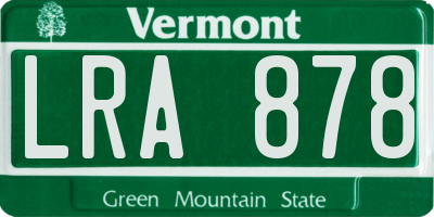 VT license plate LRA878