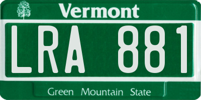 VT license plate LRA881