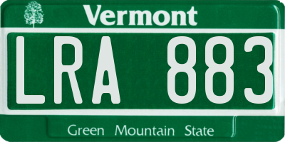 VT license plate LRA883