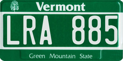 VT license plate LRA885