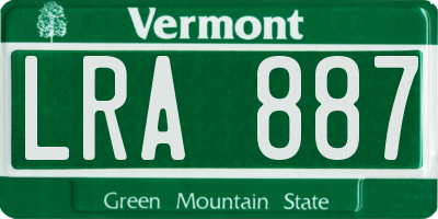 VT license plate LRA887