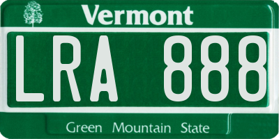 VT license plate LRA888