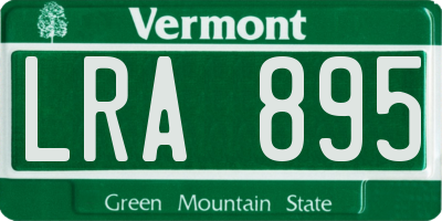 VT license plate LRA895