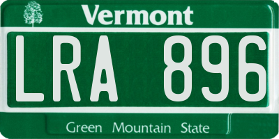 VT license plate LRA896