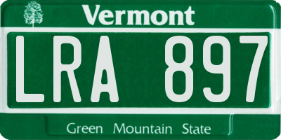 VT license plate LRA897