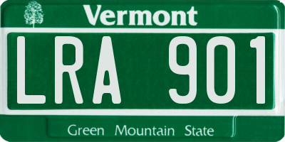 VT license plate LRA901
