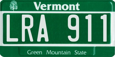 VT license plate LRA911