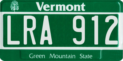VT license plate LRA912