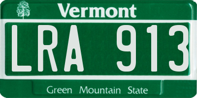 VT license plate LRA913