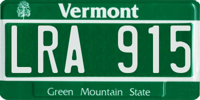 VT license plate LRA915