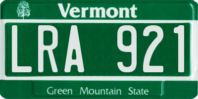 VT license plate LRA921