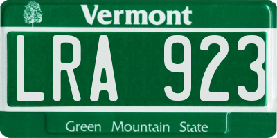 VT license plate LRA923