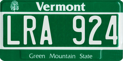 VT license plate LRA924