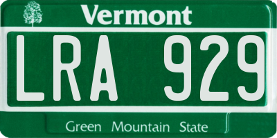 VT license plate LRA929