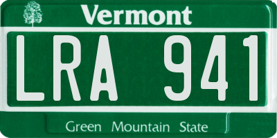 VT license plate LRA941