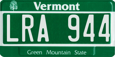 VT license plate LRA944