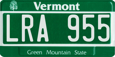 VT license plate LRA955
