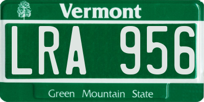 VT license plate LRA956