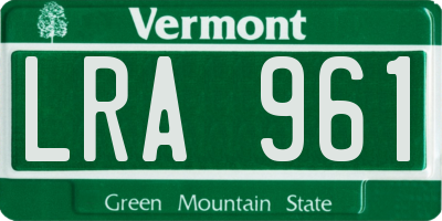 VT license plate LRA961