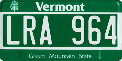 VT license plate LRA964
