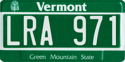 VT license plate LRA971