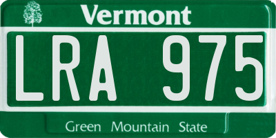 VT license plate LRA975