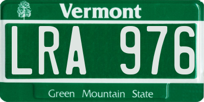 VT license plate LRA976
