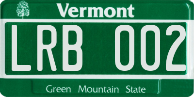 VT license plate LRB002