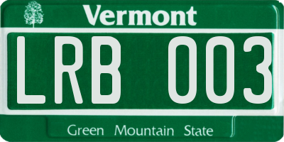 VT license plate LRB003