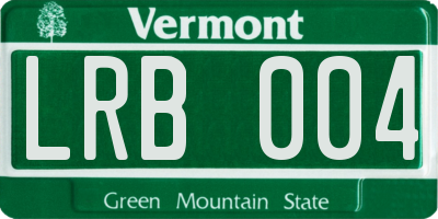 VT license plate LRB004