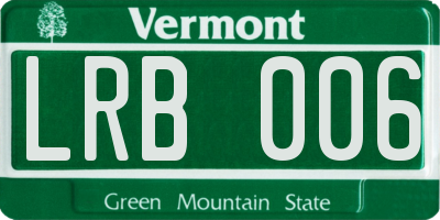 VT license plate LRB006