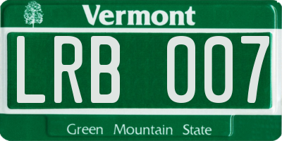 VT license plate LRB007
