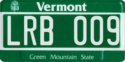 VT license plate LRB009