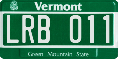 VT license plate LRB011