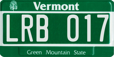 VT license plate LRB017