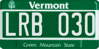 VT license plate LRB030
