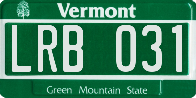 VT license plate LRB031