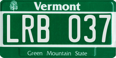 VT license plate LRB037