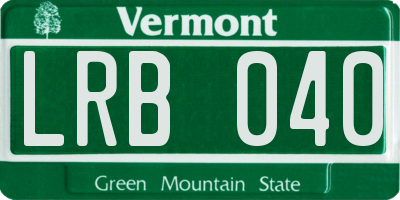 VT license plate LRB040