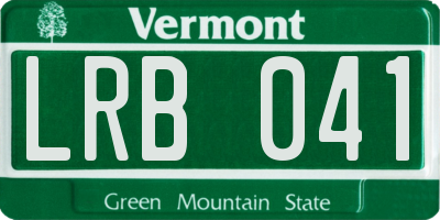 VT license plate LRB041