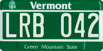 VT license plate LRB042