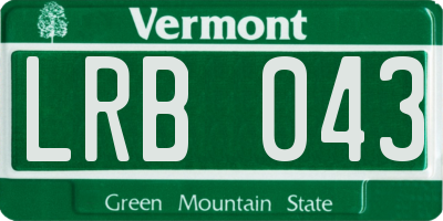 VT license plate LRB043