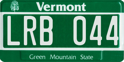 VT license plate LRB044