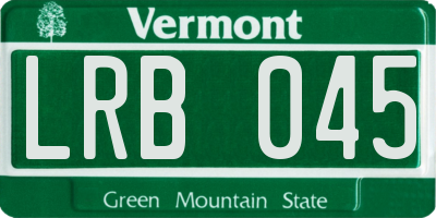 VT license plate LRB045