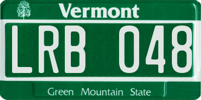 VT license plate LRB048