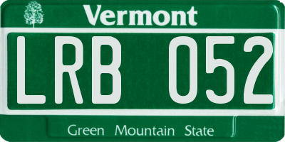 VT license plate LRB052