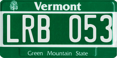 VT license plate LRB053
