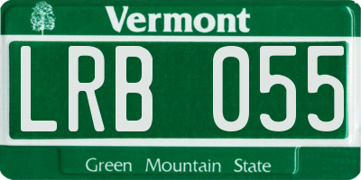 VT license plate LRB055