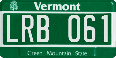 VT license plate LRB061